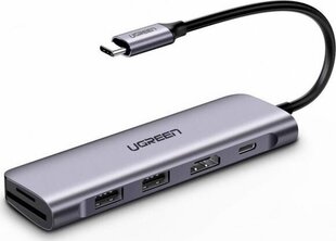 Адаптер Ugreen USB-C - HDMI + USB-C + USB x2, 70411 цена и информация | Адаптеры и USB-hub | kaup24.ee