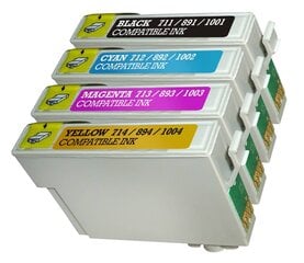 Analoog Tindipadrunite Komplekt Epson T1001-T1004 Cmyk hind ja info | Tindiprinteri kassetid | kaup24.ee