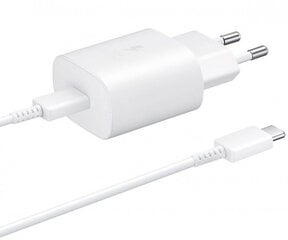 Samsung Travel Quick charger Type-C to Type-C 25W, 1m White цена и информация | Зарядные устройства для телефонов | kaup24.ee