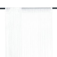 Веревочные шторы, 2 шт, 100x250 см, белые цена и информация | Занавески | kaup24.ee