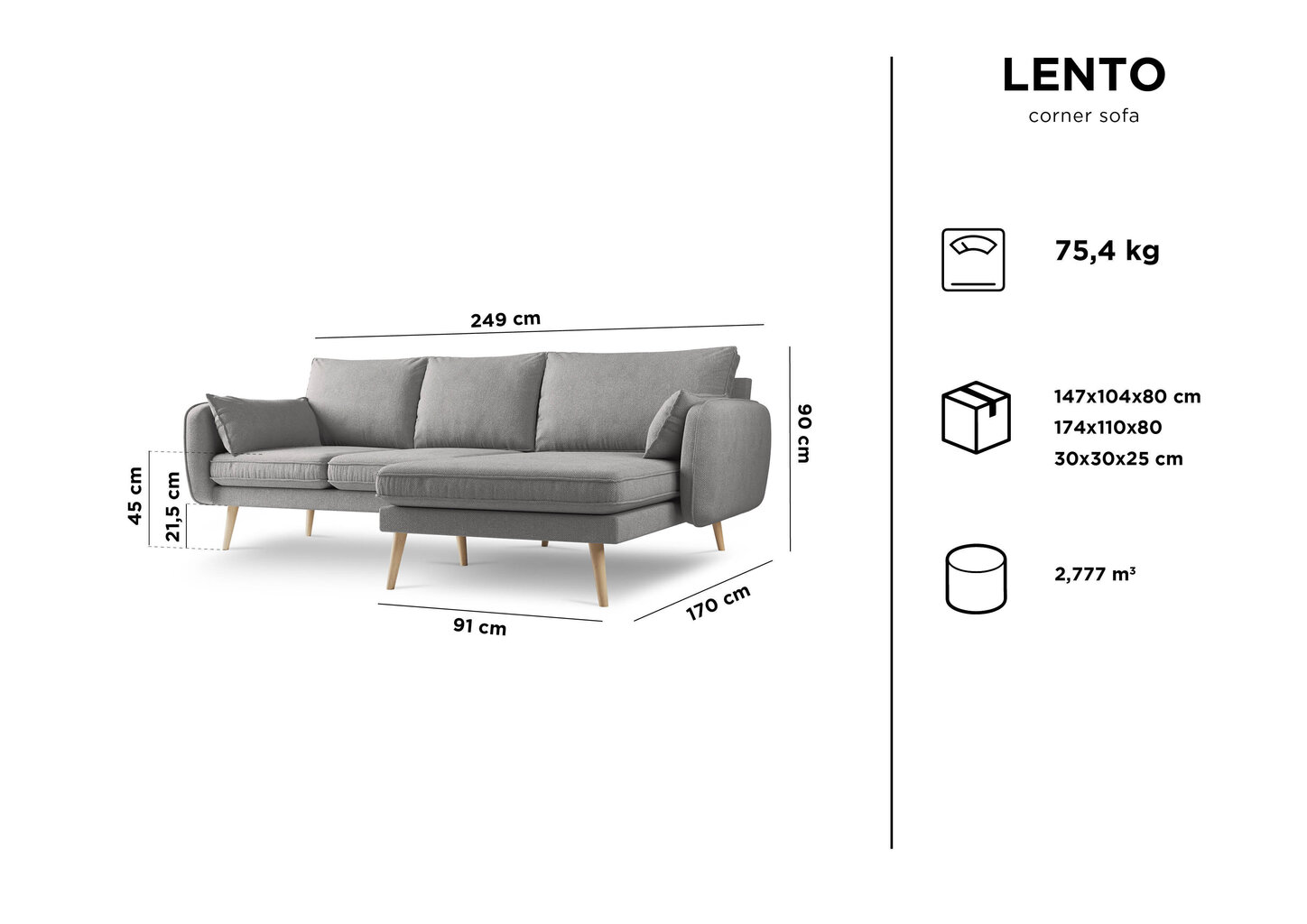 Pehme nurgadiivan Kooko Home Lento, beež hind ja info | Nurgadiivanid ja nurgadiivanvoodid | kaup24.ee