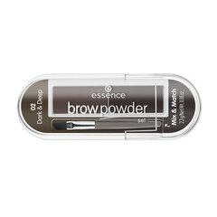 Набор теней для бровей Essence Brow Powder, 2,3 г, 02 Dark & Deep цена и информация | Карандаши, краска для бровей | kaup24.ee
