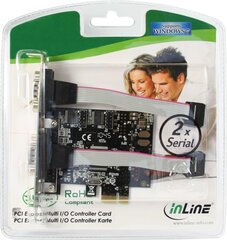 InLine 2x Serial 9pin / PCI-E (76619C) цена и информация | Регуляторы | kaup24.ee