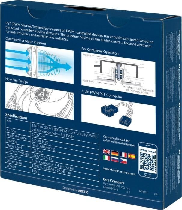 ARCTIC P12 PWM PST CO korpuse ventilaator, 4-pin, 120mm, must hind ja info | Arvuti ventilaatorid | kaup24.ee