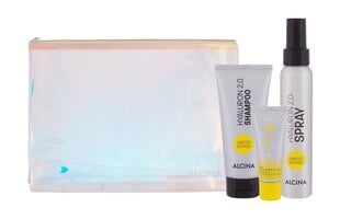 Komplekt Alcina Hyaluron: juuksešampoon 100 ml + juuksepalsam 20 ml + juuksesprei 100 ml + kosmeetikakott цена и информация | Шампуни | kaup24.ee