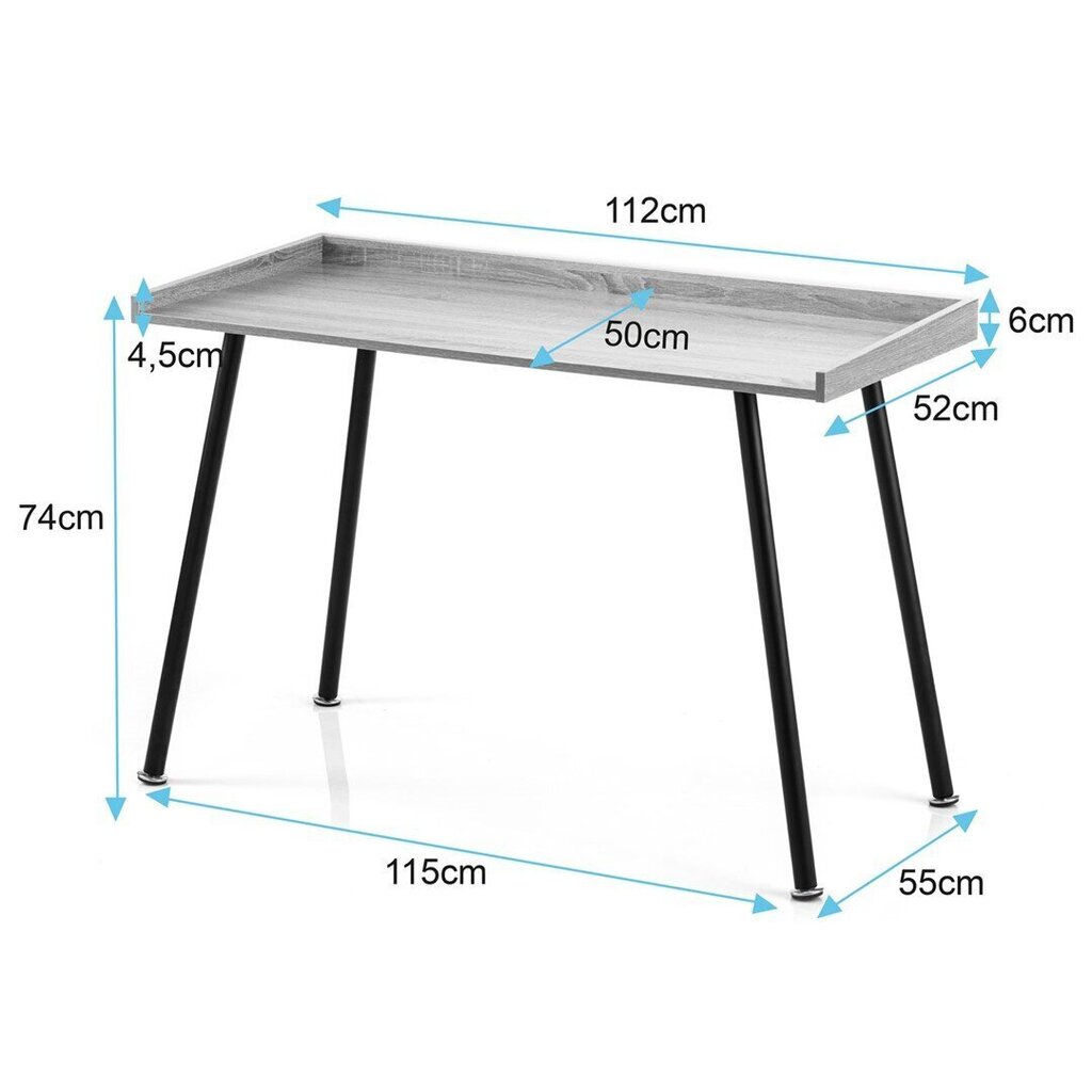 Kirjutuslaud Homede Missa, pruun/must hind ja info | Arvutilauad, kirjutuslauad | kaup24.ee