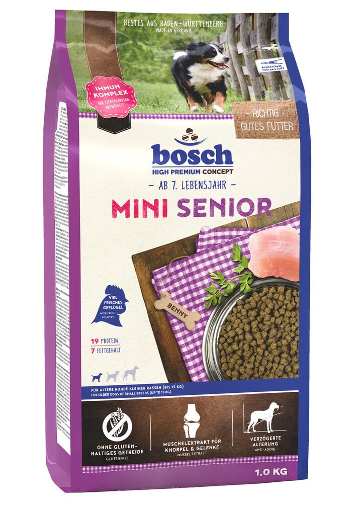 Bosch Petfood Mini Senior (High Premium) 2,5kg hind ja info | Kuivtoit koertele | kaup24.ee