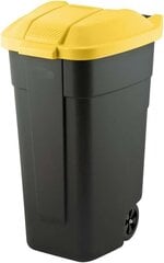 Õue konteiner 110 l, must/kollane hind ja info | Kompostrid, prügikonteinerid | kaup24.ee