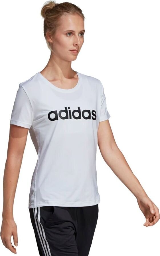 Naiste spordisärk Adidas W D2M Logo Tee W, valge hind ja info | Naiste spordiriided | kaup24.ee