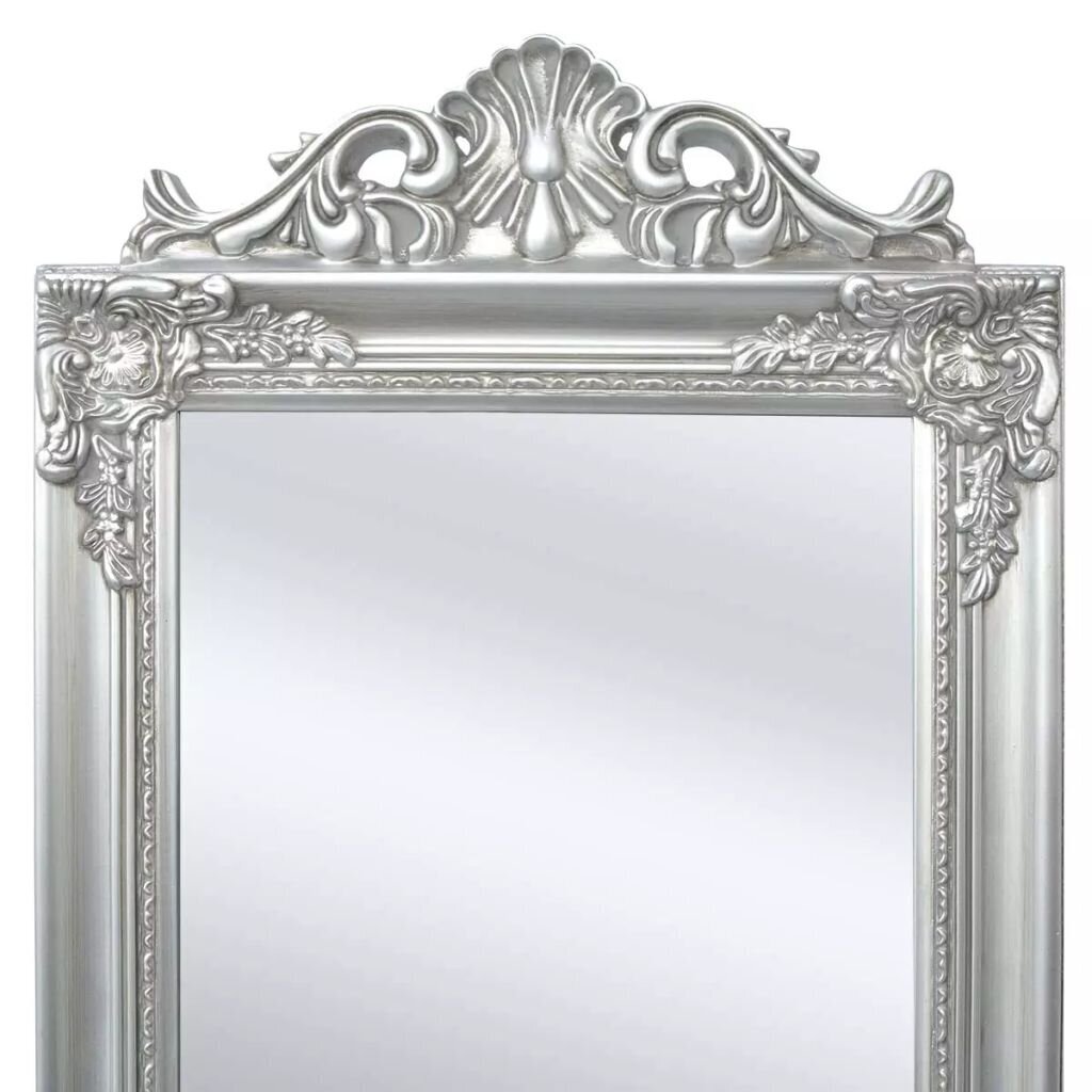 Eraldiseisev peegel, barokkstiilis, 160x40cm cm, hõbedane v. hind ja info | Peeglid | kaup24.ee