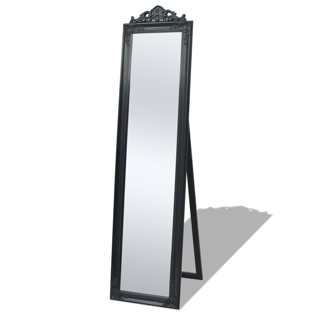 Eraldiseisev peegel, barokkstiilis, 160x40 cm, must hind ja info | Peeglid | kaup24.ee