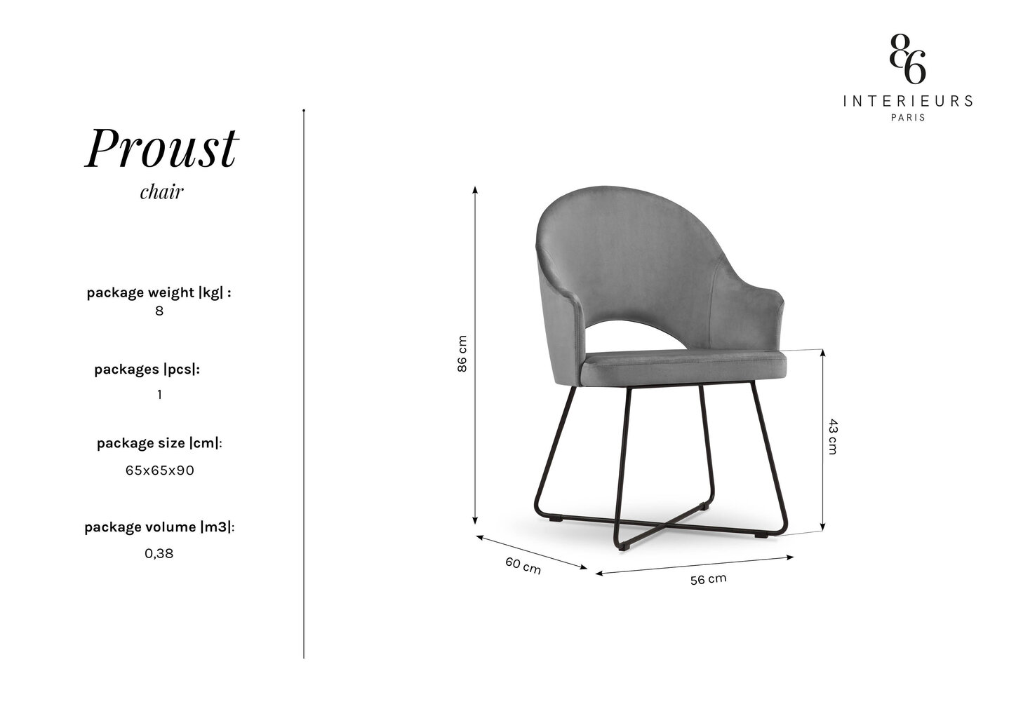 Tool Interieurs86 Proust 86, kollane hind ja info | Söögitoolid, baaritoolid | kaup24.ee