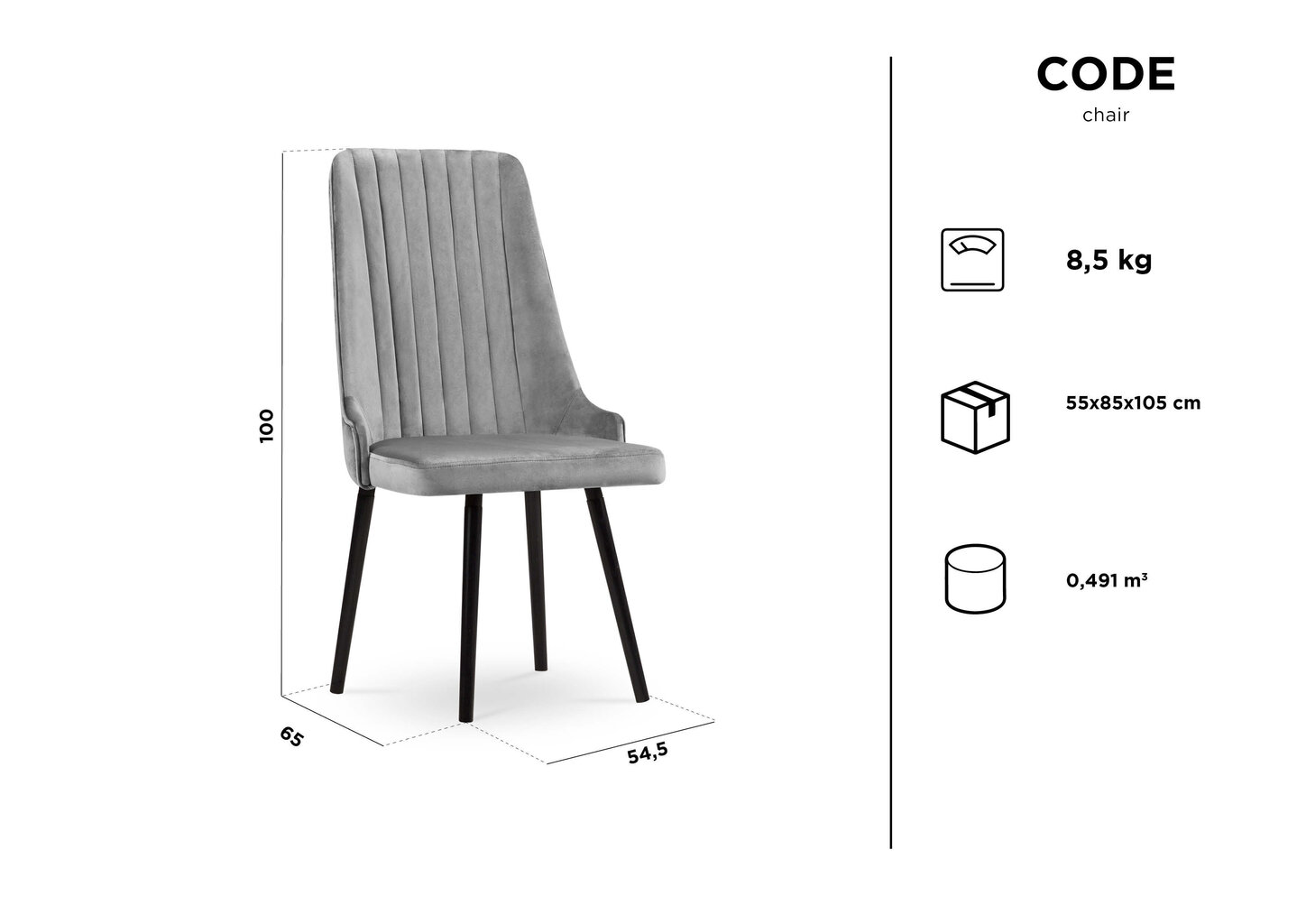 Tool Kooko Home Code, kollane hind ja info | Söögitoolid, baaritoolid | kaup24.ee