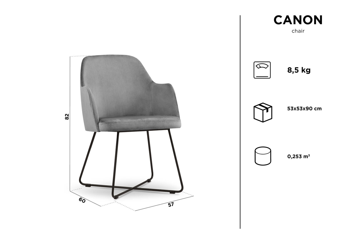 Tool Kooko Home Canon 82, kollane hind ja info | Söögitoolid, baaritoolid | kaup24.ee