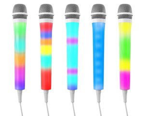 KMD55W karaoke mikrofon RGB valgustusega, Fenton hind ja info | Mikrofonid | kaup24.ee