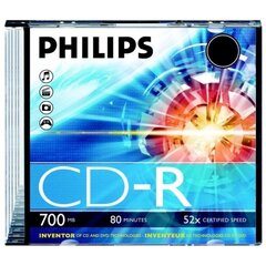 Компакт-диск PHILIPS CD-R 80 700MB, белая поверхность для печати цена и информация | Чехлы для внешних жестких дисков | kaup24.ee