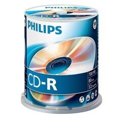 Компакт-диск Philips CD-R 80 700MB CAKE BOX, 100 шт. цена и информация | Виниловые пластинки, CD, DVD | kaup24.ee