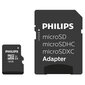 Philips MicroSDHC 16GB CLASS 10/UHS 1 + Adapter hind ja info | Mobiiltelefonide mälukaardid | kaup24.ee