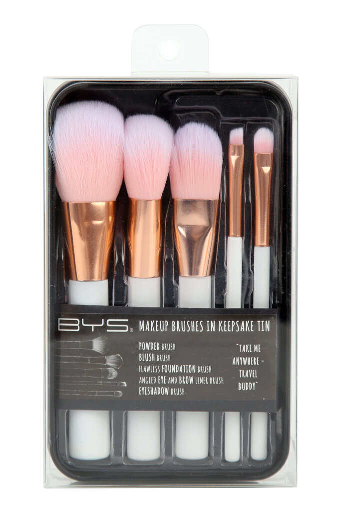 Meigipintslite komplekt Makeup Brushes in Keepsake White with Rose Gold Bys, 5 tk цена и информация | Meigipintslid, -käsnad | kaup24.ee