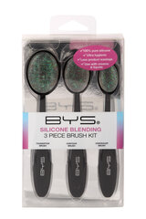 Комплект кисточек Silicone Blending Kit Clear With Glitter 3шт BYS цена и информация | Кисти для макияжа, спонжи | kaup24.ee