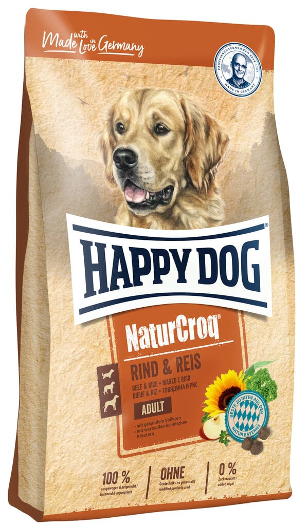Happy Dog kuivtoit täiskasvanud koertele veiseliha ja riisiga NaturCroq Rind&Reis 15 kg цена и информация | Kuivtoit koertele | kaup24.ee