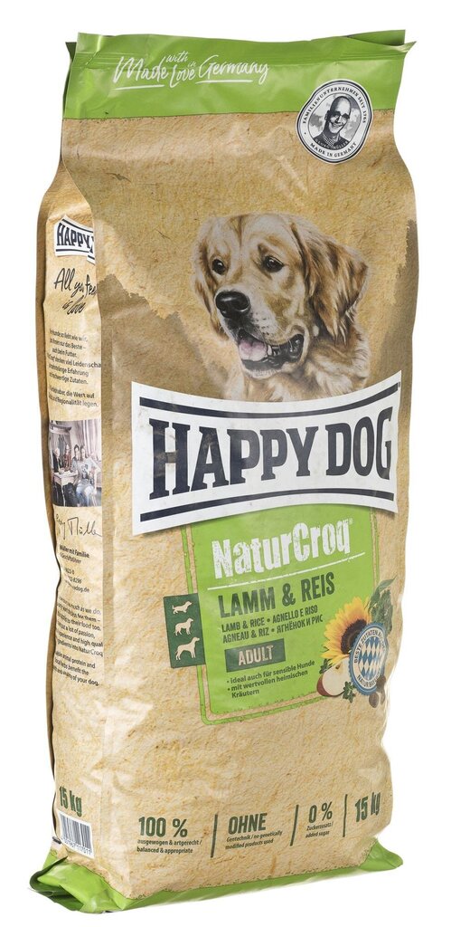 Happy Dog kuivtoit täiskasvanud koertele lambaliha ja riisiga NaturCroq Lamm&Reis 15 kg цена и информация | Kuivtoit koertele | kaup24.ee