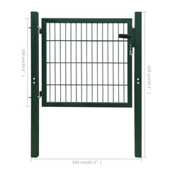 Ворота, зеленые, 105x150 см, сталь цена и информация | Заборы и принадлежности к ним | kaup24.ee