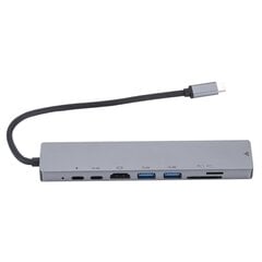 RoGer USB-C Hub 8in1 with USB C x2 / USB 3.0 x2 / RJ45 / HDMI / SD card reader / TF card reader hind ja info | USB jagajad, adapterid | kaup24.ee
