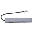 RoGer USB-C Hub 8in1 with USB C x2 / USB 3.0 x2 / RJ45 / HDMI / SD card reader / TF card reader