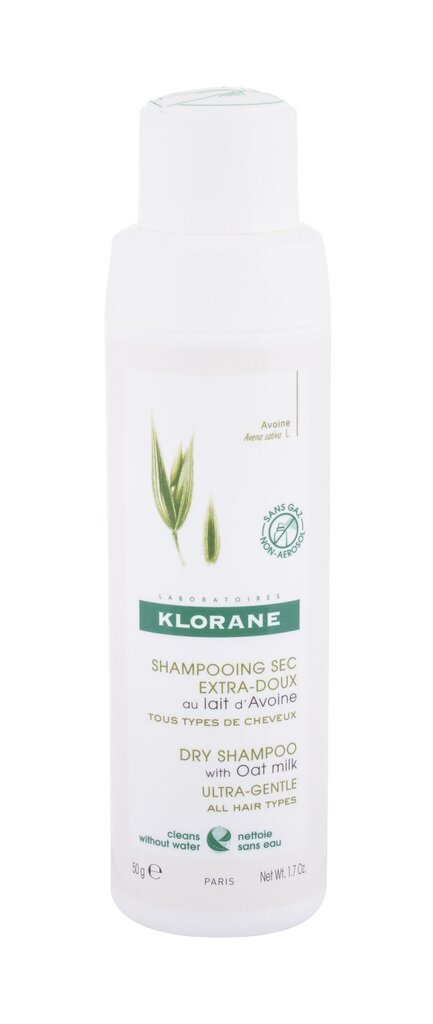 Kuivšampoon kaerapiimaga Klorane, 50 ml hind ja info | Šampoonid | kaup24.ee