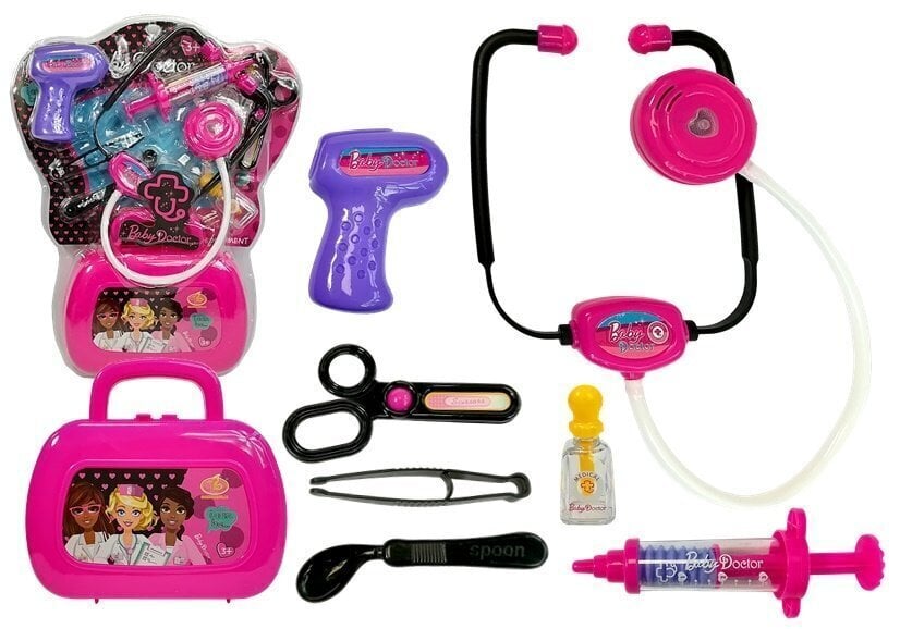 Arstikomplekt kohvris, roosa цена и информация | Tüdrukute mänguasjad | kaup24.ee