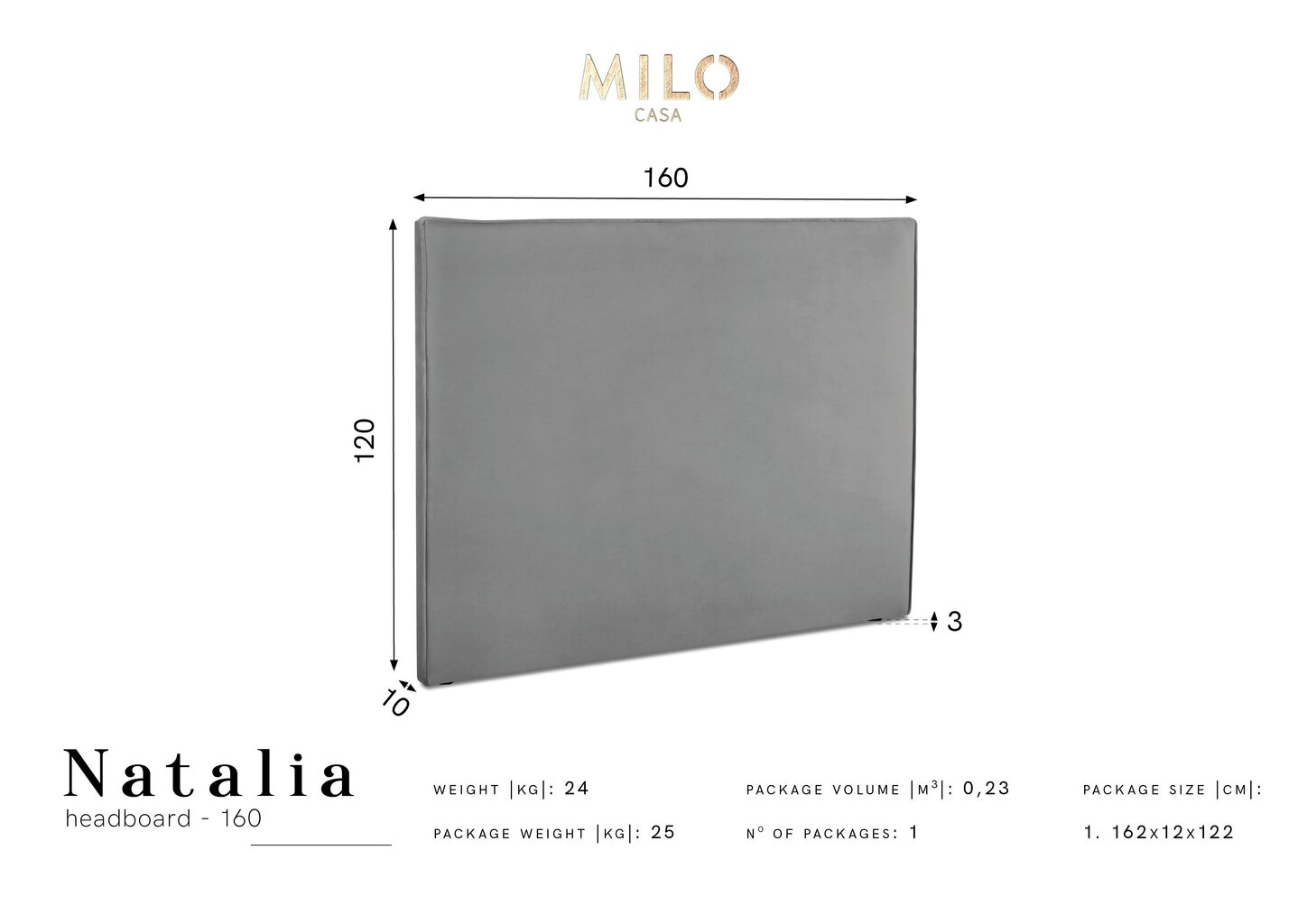 Voodipeats Milo Casa Natalia 160 cm, punane hind ja info | Voodid | kaup24.ee