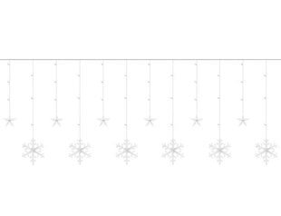 Valguskardin Lumehelbed ja tähed, 138 LED цена и информация | Гирлянды | kaup24.ee