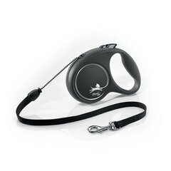 Flexi автоматический поводок Black Design S, серый, 5 м цена и информация | Поводки для собак | kaup24.ee