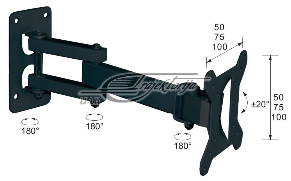 Televizoriaus laikiklis Libox ATENY LB-200 | 17''-32'', VESA 100x100mm, 25 kg, vertical hind ja info | Teleri seinakinnitused ja hoidjad | kaup24.ee