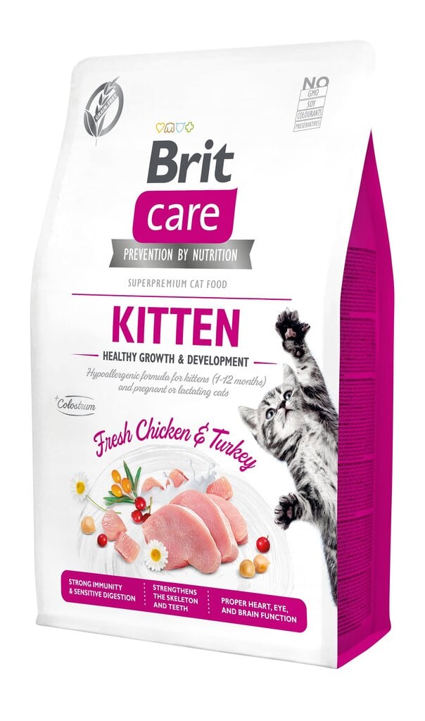 Brit Care Cat Grain-Free Kitten Healthy Growth kassitoit 7 kg цена и информация | Kuivtoit kassidele | kaup24.ee