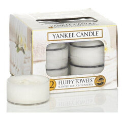 Ароматические чайные свечи Yankee Candle Fluffy Towels 9,8 г, 12 шт. цена и информация | Подсвечники, свечи | kaup24.ee