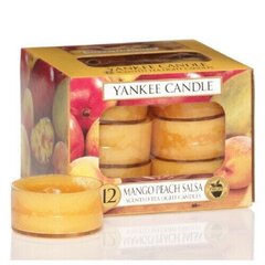 Ароматические чайные свечи Yankee Candle Mango Peach Salsa 9,8 г, 12 шт. цена и информация | Свечи, подсвечники | kaup24.ee