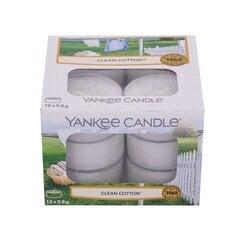 Ароматические чайные свечи Yankee Candle Clean Cotton 9,8 г, 12 шт. цена и информация | Подсвечники, свечи | kaup24.ee