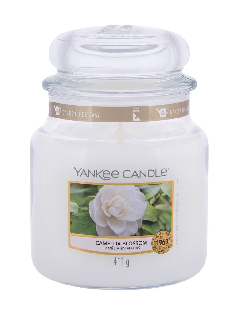 Lõhnaküünal Yankee Candle Camellia Blossom 411 g цена и информация | Küünlad, küünlajalad | kaup24.ee