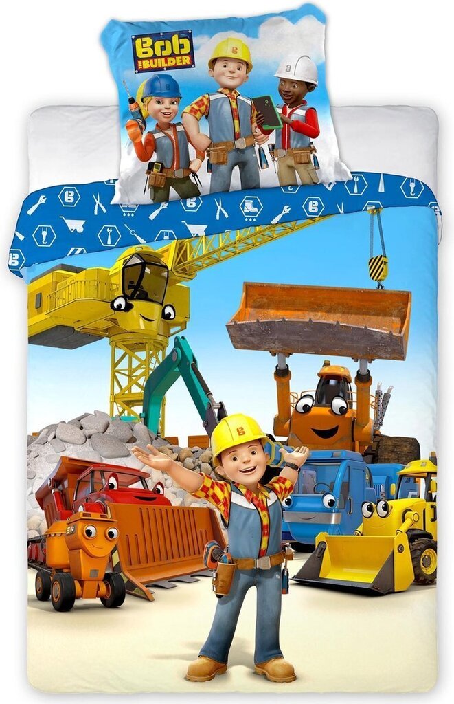 Laste voodipesukomplekt Bob the Builder 100x135, 2-osaline цена и информация | Beebide ja laste voodipesu | kaup24.ee