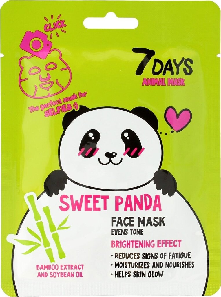 Säraandev näomask 7 Days Animal Sweet Panda, 28 g hind ja info | Näomaskid, silmamaskid | kaup24.ee