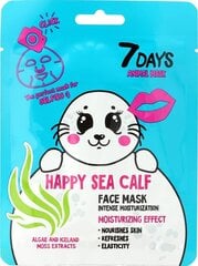 Увлажняющая тканевая маска для лица 7 Days Animal Happy Sea Calf, 28 г цена и информация | Маски для лица, патчи для глаз | kaup24.ee