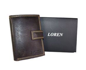 Naturaalsest nahast meeste rahakott Loren, pruun hind ja info | Meeste rahakotid | kaup24.ee
