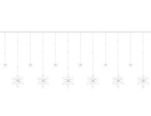 Гирлянда-занавеска Снежинки и Звезды, 138 светодиодов цена и информация | Новогодняя гирлянда Holiday, 10 светодиодов, 30 см | kaup24.ee