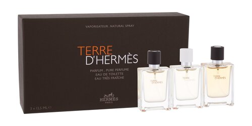 Miniatuurne komplekt meestele Hermes Terre D'Hermes: PP meestele12,5 ml + EDT meestele 12,5 ml + EDF meestele 12,5 ml hind ja info | Meeste parfüümid | kaup24.ee