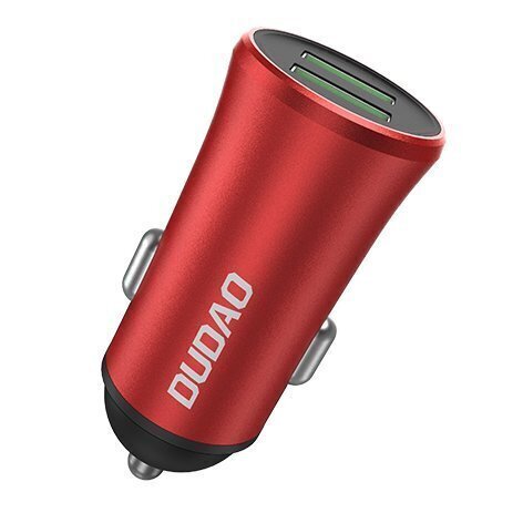 Laadija Dudao 3,4A Universal Smart Car Charger 2x USB, punane hind ja info | Mobiiltelefonide laadijad | kaup24.ee