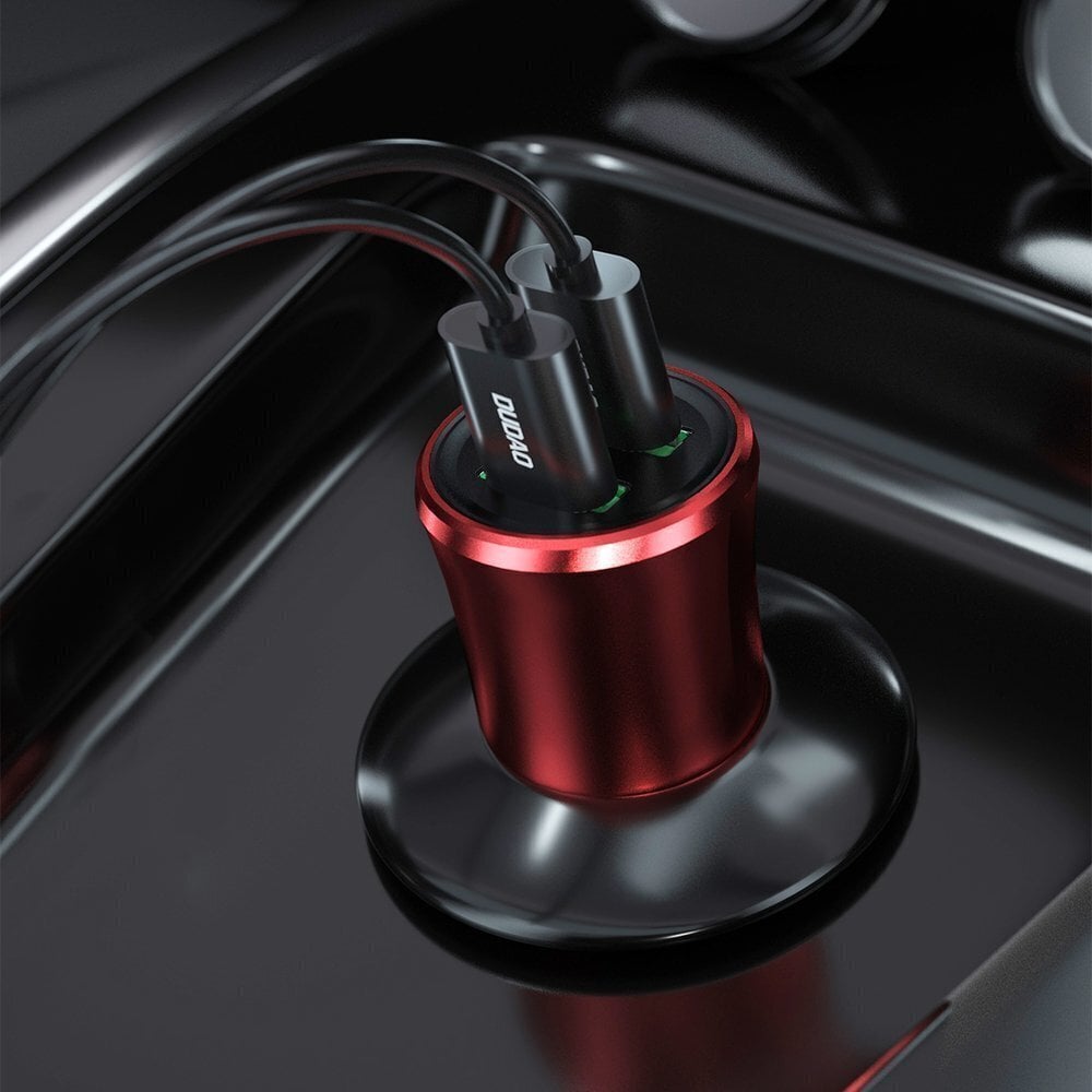 Laadija Dudao 3,4A Universal Smart Car Charger 2x USB, punane hind ja info | Mobiiltelefonide laadijad | kaup24.ee
