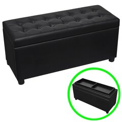 Скамейка-ящик для вещей, черного цвета цена и информация | Кресла-мешки и пуфы | kaup24.ee