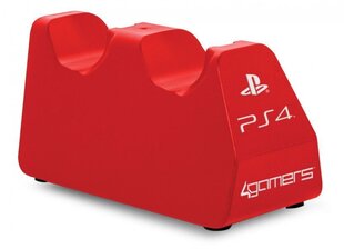 Laadimisalus PS4 Dual Controller Play Charge Desktop Stand Red hind ja info | Mängupuldid | kaup24.ee